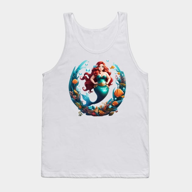 Plus Size Cute Mermaid Circle Tank Top by MGRCLimon